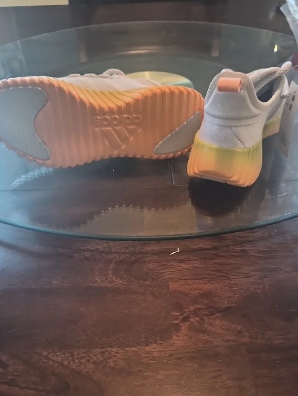 adidas Women White Sneakers with Yellow Outsole